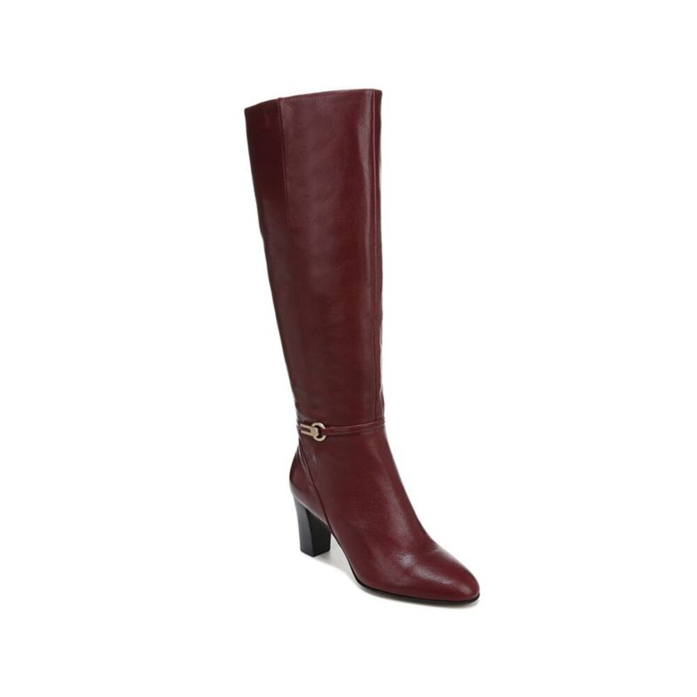 FRANCO SARTO Womens Brown Palermo Almond Toe Block Heel Leather Boots 6 M